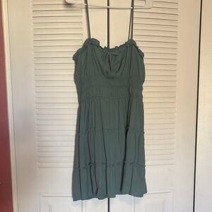 Trixxi Ruffled Green Mini Dress
